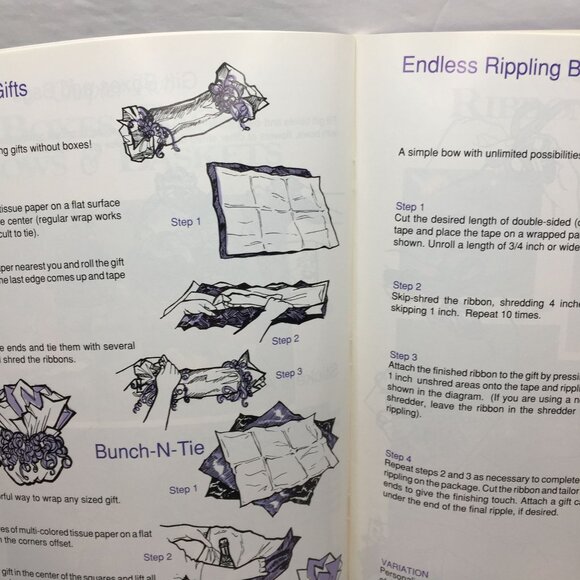 Vintage 2 Book Set Creative Gift Wrapping Fun Easy Simply Shreds Ribbon Shredder - Picture 14 of 16